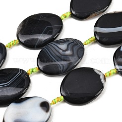 Натуральные полосатые агатовые бусы&nbsp;G-P605-L02-07