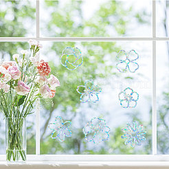 Водостойкая ПВХ цветная лазерная витражная оконная пленка статические наклейки&nbsp;DIY-WH0314-101