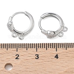 Латунные серьги-кольца из прозрачного кубического циркония&nbsp;XGR0153P-92P