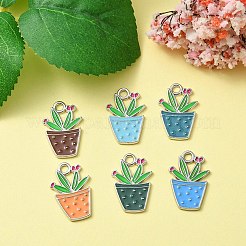 6шт 6 цвета сплава эмалевые подвески&nbsp;ENAM-YW0002-53