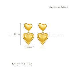 Простые серьги-гвоздики из нержавеющей стали в форме сердца&nbsp;WJ2293-2