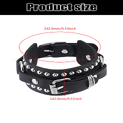 1шт браслеты из искусственной кожи в стиле панк и готика для женщин и мужчин&nbsp;BJEW-LP0002-54