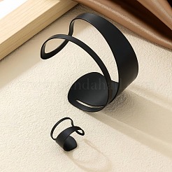 Комплекты из полых браслетов-манжет и колец-манжет из сплава&nbsp;FS-WG13C5A-03