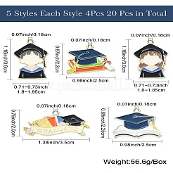 20 шт. 5 стиля выпускной сезон позолоченные подвески из эмали из сплава&nbsp;ENAM-CJ0006-14