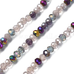 Стеклянные бусины с гальваническим покрытием &nbsp;EGLA-YW0002-D03