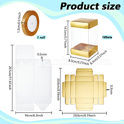 10 шт. прямоугольных прозрачных пластиковых подарочных упаковочных коробок с бумажным верхом и низом&nbsp;CON-WH0099-96B