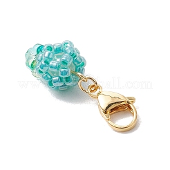 Цветочные стеклянные бусины бисерные подвески украшения&nbsp;HJEW-MZ00196-06