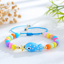 Браслеты из фарфора с бусинами в морском стиле с изображением рыб.&nbsp;LS-YA5775