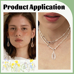 10 шт. подвески из латуни и прозрачного стекла&nbsp;KK-BC0014-08S