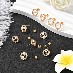 10 шт. латунные серьги-гвоздики&nbsp;KK-BBC0020-91