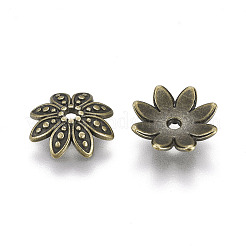 8 -petal тибетский стиль сплава цветок крышки шарика&nbsp;LS-TIBEB-2347-AB-FF