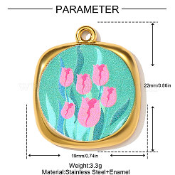 Подвески из нержавеющей стали 304 с печатью&nbsp;STAS-OY003-43G
