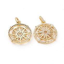 Латунные микропаве прозрачные подвески с фианитом&nbsp;ZIRC-L093-45G