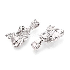 Латунные микропаве прозрачные подвески с фианитом&nbsp;KK-T075-85P