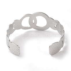 Не тускнеющие текстурированные кольца из нержавеющей стали 304 для женщин&nbsp;BJEW-I315-03P