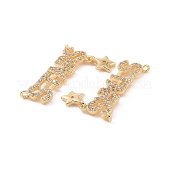 Латунные микропаве прозрачные подвески с фианитом&nbsp;KK-E068-VC155