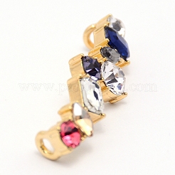 Зажимы для пряжки для обуви из цинкового сплава с красочными стразами&nbsp;PALLOY-SZC0001-02A