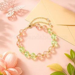 2шт 1 стиля браслеты-слайдеры из граненых стеклянных бусин&nbsp;BJEW-HY0001-25A