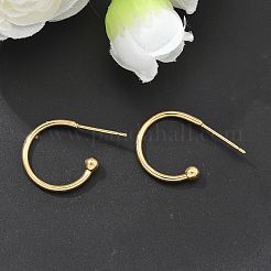 Серьги-гвоздики из нержавеющей стали 304 в форме кольца с круглым шариком&nbsp;LS-STAS-K204-04G