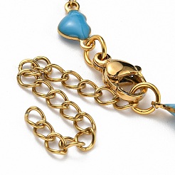 Ионное покрытие (ip) позолоченные цепочки из нержавеющей стали 304 в форме сердца&nbsp;NJEW-E098-02G-03