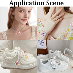 12 шт. 6-х цветная полимерная глина ручной работы в виде леденца-подвески&nbsp;HJEW-CP0001-14