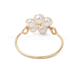 Перстни из ракушки и жемчуга для женщин&nbsp;RJEW-JR00923-02