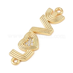 Подвески-соединители Love из латуни с микропаве из прозрачных кубических цирконий&nbsp;KK-G544-39G