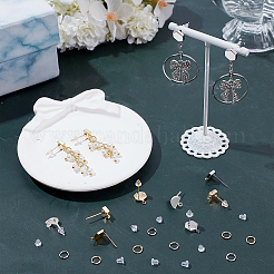 Наборы для самостоятельного изготовления квадратных и шестигранных латунных сережек-гвоздиков&nbsp;DIY-AR0004-44