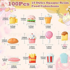 100шт 10 стиля непрозрачная смола имитация пищевых кабошонов&nbsp;RESI-CJ0003-64