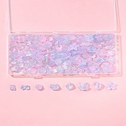 120 шт. 8 вида прозрачных стеклянных бусин-спрей&nbsp;GLAA-FS0002-26