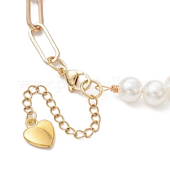 Браслеты-цепочки из акрила и железной скрепки с имитацией жемчуга&nbsp;BJEW-JB10393