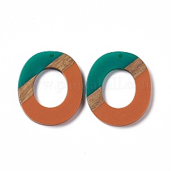 Подвески из непрозрачной смолы и ореха&nbsp;RESI-M027-01A