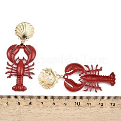 Серьги-гвоздики из сплава с запекаемой краской&nbsp;EJEW-H169-01G