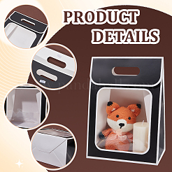 Складные бумажные подарочные пакеты с окошком&nbsp;ABAG-WH0045-20D