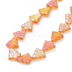 Прозрачные гальванические стеклянные бусины&nbsp;EGLA-C002-FR03