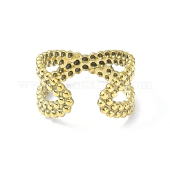 Открытое манжетное кольцо из нержавеющей стали 304 с ионным покрытием (IP)&nbsp;RJEW-L109-023G