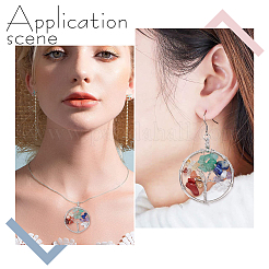 Подвески с натуральными и синтетическими драгоценными камнями на тему чакры&nbsp;G-SC0002-23P