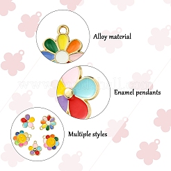 30шт 5 стиля подвески из сплава с эмалью&nbsp;ENAM-YW0005-35