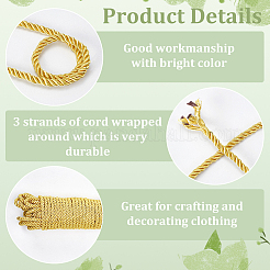 20 ярд двухслойного витого шнура из полиэстера&nbsp;OCOR-WH0086-99A-01