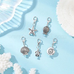 Подвесные украшения из сплава в тибетском стиле в стиле океана&nbsp;HJEW-JM04342