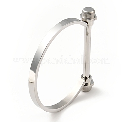 Браслет из нержавеющей стали 304 с D-образной планкой и винтами&nbsp;BJEW-G636-05B-P