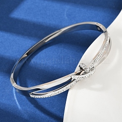 Браслеты из нержавеющей стали 201 со стразами для женщин&nbsp;LS-BJEW-B138-03P