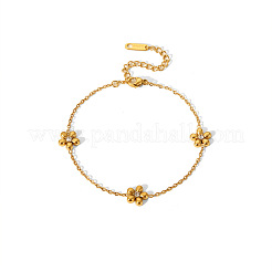 Браслеты-звенья Flower из нержавеющей стали 304 со стразами для женщин&nbsp;VZ7462-3