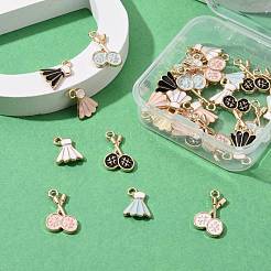 32шт 8 стиля подвески из цинкового сплава с эмалью&nbsp;ENAM-LS0001-12LG