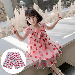 Кружевная ткань из полиэстера с клубничным узором&nbsp;DIY-WH0419-42