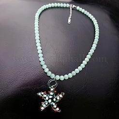 Пляжная звезда стеклянная подвеска кошачий глаз круглые бусины ожерелья для женщин&nbsp;FS-WG4E63B-01