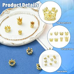 8 шт. 8 стиля латунные микропаве кубические циркониевые европейские бусины&nbsp;KK-CJ0004-04