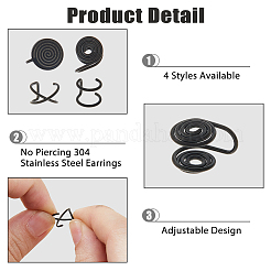 8 шт. 4 стиля серьги-каффы из нержавеющей стали&nbsp;EJEW-HS0001-10EB