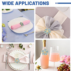 Кольца для салфеток с цветочной эмалью&nbsp;AJEW-WH0077-019