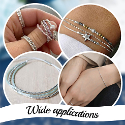 100 шт. 925 бусины-разделители из стерлингового серебра с родиевым покрытием&nbsp;STER-BBC0008-91